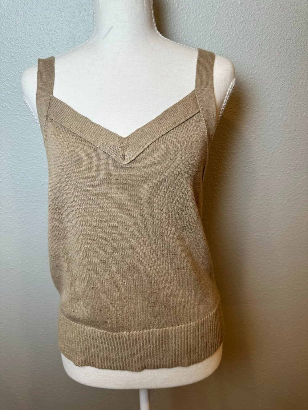 NWT Banana Republic Factory Wide-Trim Sweater Tank | Maverick Tan | Size S